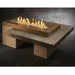 The Outdoor GreatRoom Company Uptown 65" Brown Linear Fire Pit Table in Seating Area