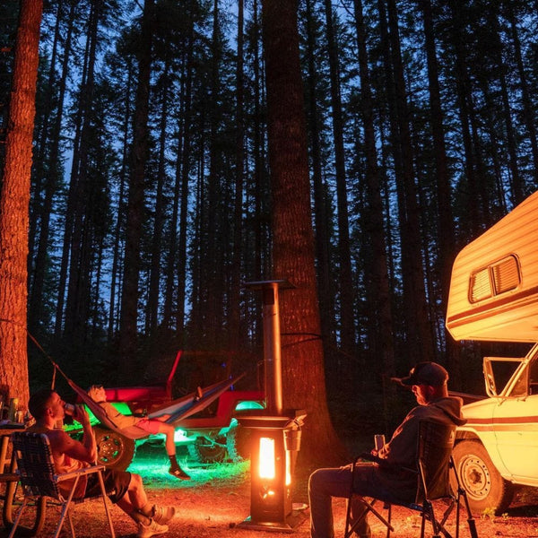 Camping with the Timber Stoves Big Timber Pellet Patio Heater