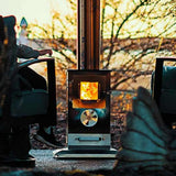 Close up on the Timber Stoves Lil' Timber Stainless Steel Portable Pellet Heater's burner