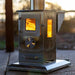 Timber Stoves Lil' Timber Stainless Steel Pellet Patio Heater's hot pellet fire