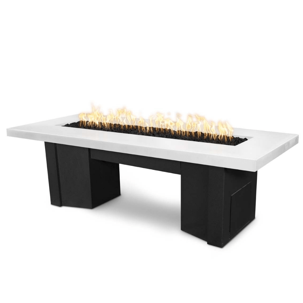 Top Fires Alameda Black and White Steel Gas Fire Table