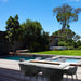 Black and White Dining Fire Table by the Swimming Pool