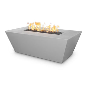 Top Fires Angelus 60-Inch Rectangular GFRC Gas Fire Pit Table in Natural Gray - front view