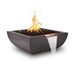 Top Fires Avalon 36" Square Concrete Gas Fire and Water Bowl - Match Lit Chestnut