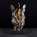 top fires burning bush ornamental burner with lava rocks