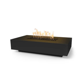 Top Fires Cabo 56-inch Linear GFRC Gas Fire Pit Table in Black - front view