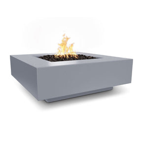 Top Fires Cabo Square GFRC Gas Fire Pit Table in Gray - front view
