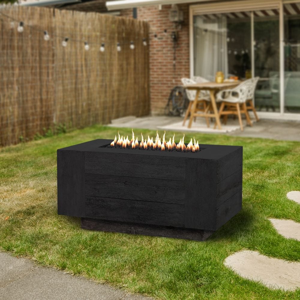 Top Fires Catalina Ebony Fire Pit in Backyard