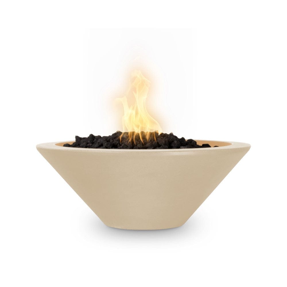 Top Fires 24-inch Round Concrete Electronic Ignition Gas Fire Bowl - OPT-24RFOE Vanilla