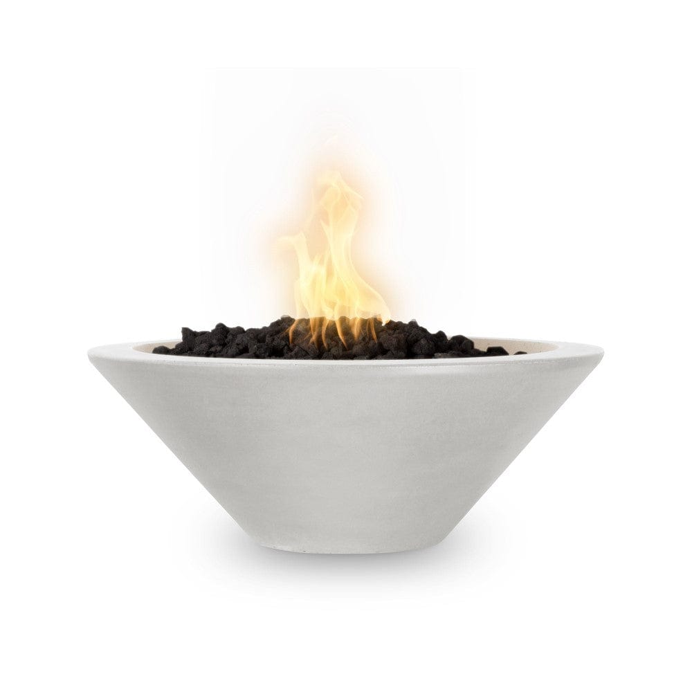Top Fires 24-inch Round Concrete Electronic Ignition Gas Fire Bowl - OPT-24RFOE Limestone