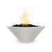 Top Fires 24-inch Round Concrete Electronic Ignition Gas Fire Bowl - OPT-24RFOE Limestone
