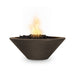 Top Fires 24-inch Round Concrete Electronic Ignition Gas Fire Bowl - OPT-24RFOE Chocolate
