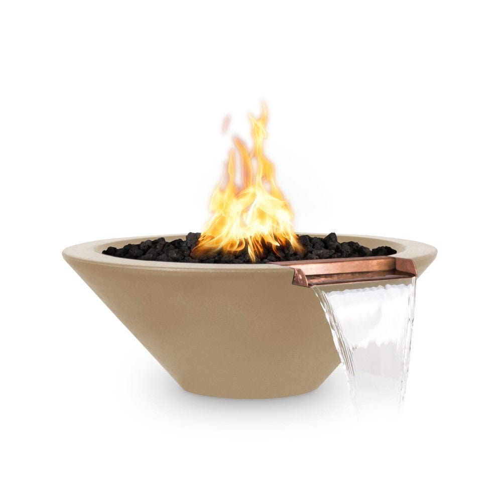 Top Fires 31" Round Concrete Gas Fire and Water Bowl - Match Lit (OPT-31RFW) Brown