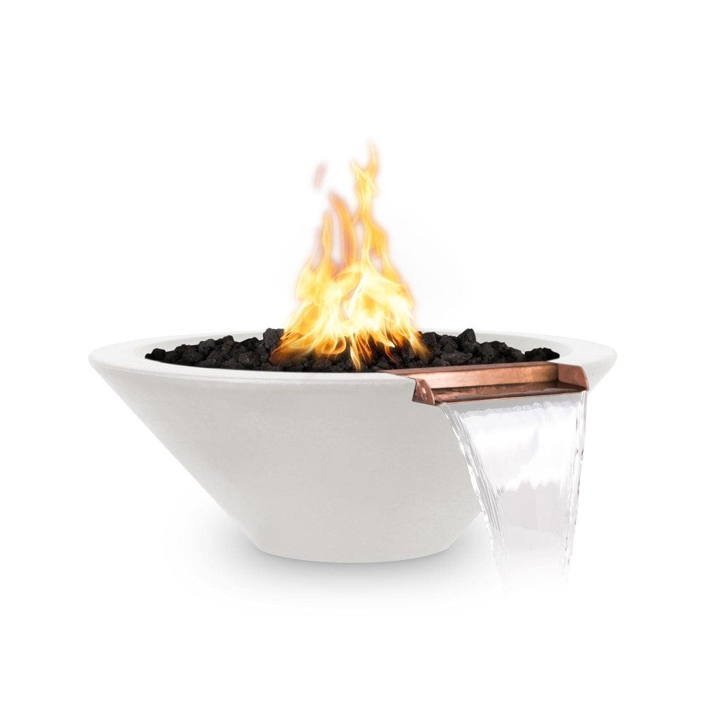 Top Fires 31" Round Concrete Gas Fire and Water Bowl - Match Lit (OPT-31RFW) Limestone