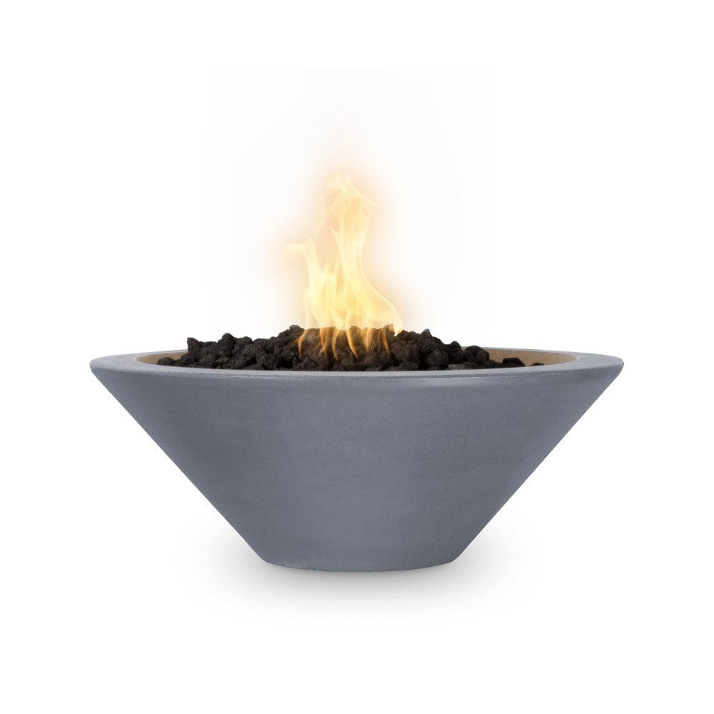 Top Fires 31" Round Concrete Gas Fire Bowl - Electronic (OPT-31RFOE) Gray