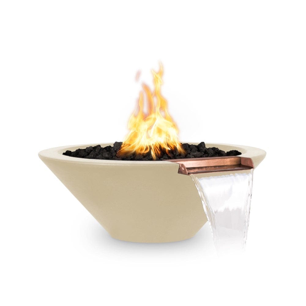 Top Fires 36" Round Concrete Gas Fire and Water Bowl - Match Lit (OPT-36RFWM) Vanilla
