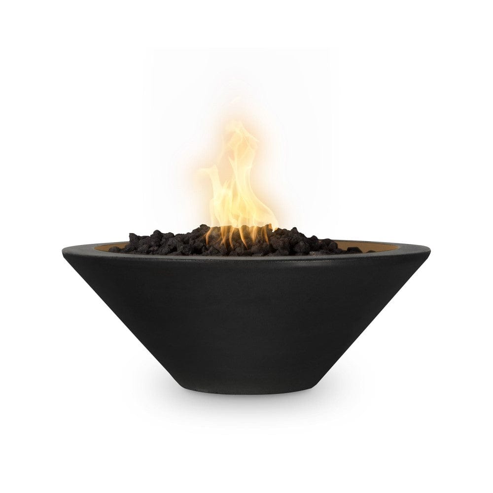 Top Fires Cazo 36-inch Round Concrete Electronic Gas Fire Bowl - (OPT-36RFOE) Black