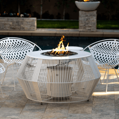 Top Fires Cesto Gas Fire Pit In Outdoor Seating Area