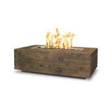 Top Fires Coronado Rectangular GFRC Gas Fire Pit in Oak