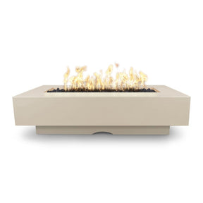 Top Fires Rectangular Del Mar GFRC Gas Fire Pit in Vanilla - front view