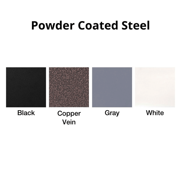top fires powder coated finish color options - installation view