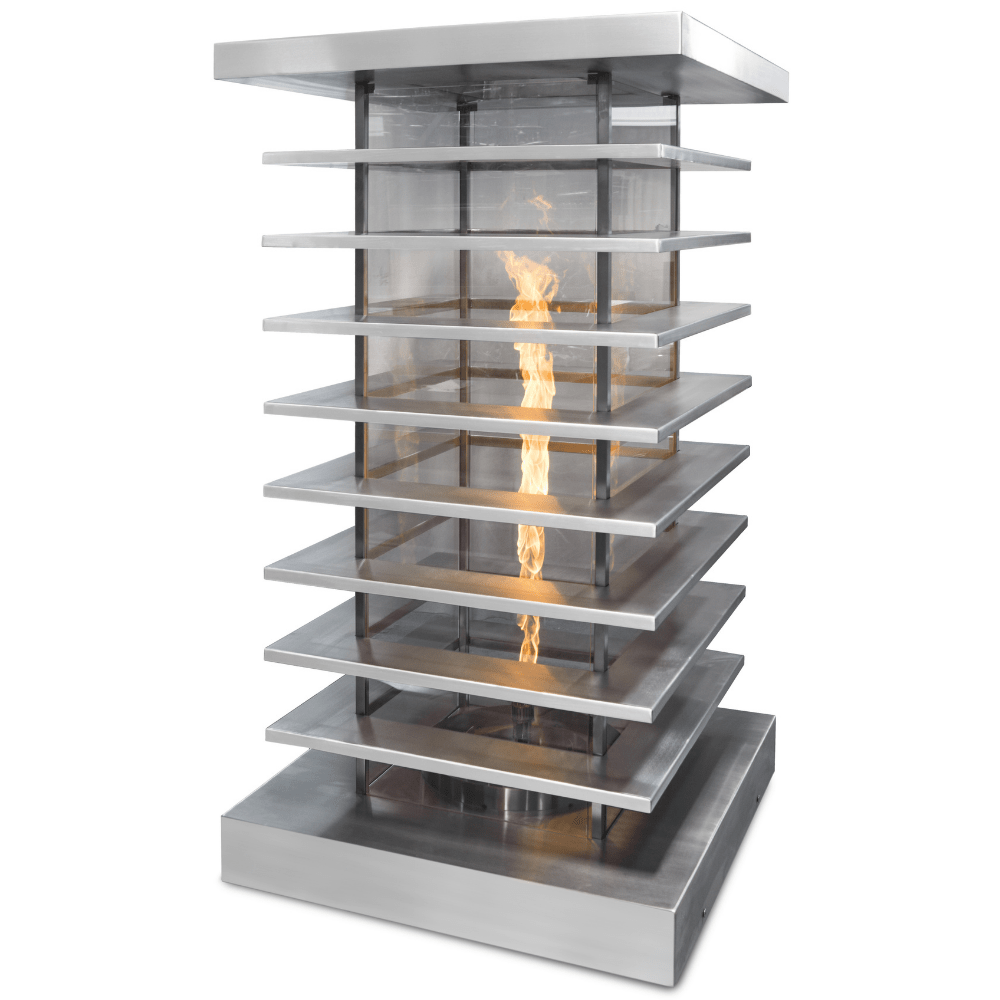 Top Fires High-Rise 72" Tall Stainless Steel Outdoor Gas Fire Tower