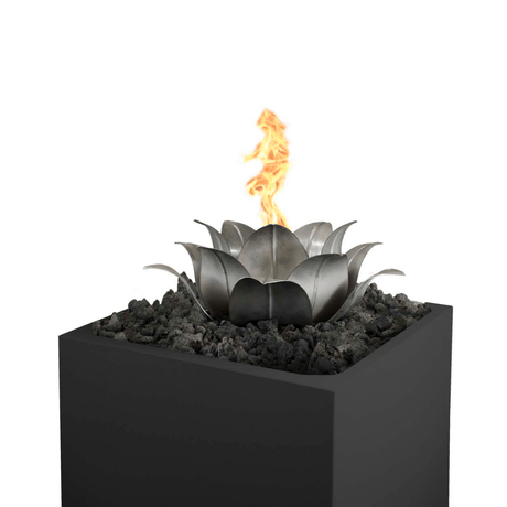 Top Fires Lotus Flower Ornamental Gas Burner on square fire pit