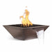 Top Fires Maya 24-Inch Square Copper Gas Fire and Water Bowl - Match Lit