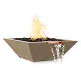 Top Fires 30-inch Square Concrete Match Lit Gas Fire and Water Bowl in Brown