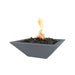 Top Fires 30-inch Square Electronic Concrete Gas Fire Bowl in Gray