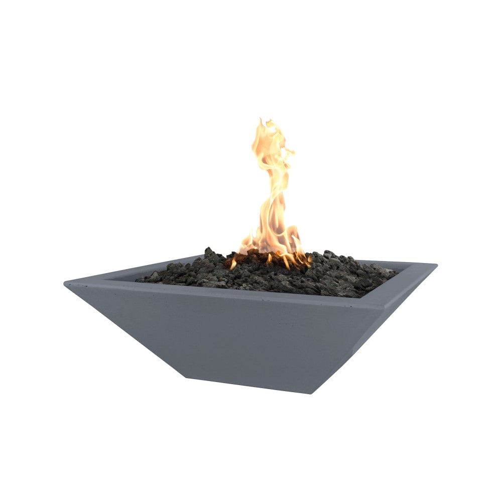 Top Fires 36-inch Square Concrete Electronic Gas Fire Bowl in Gray