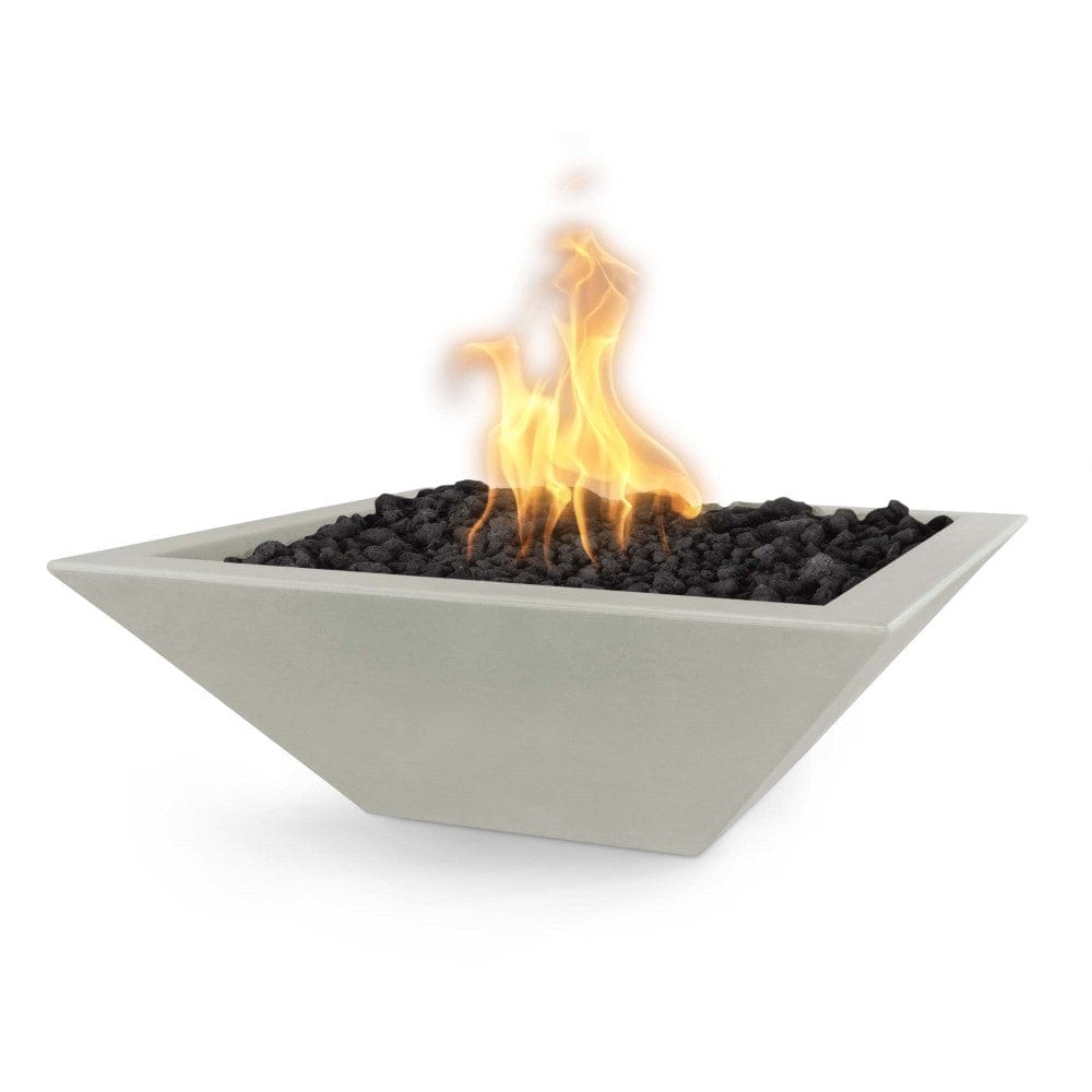 Top Fires 36-inch Square Concrete Electronic Gas Fire Bowl in Ash