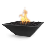 Top Fires 36-inch Square Concrete Match Lit Gas Fire Bowl in Black