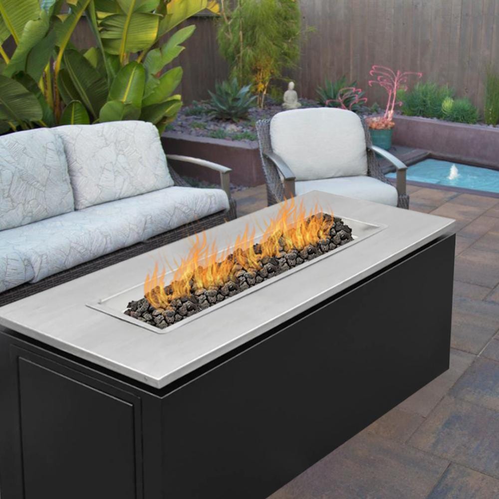 Top Fires Merona Black Fire Pit Table in Patio