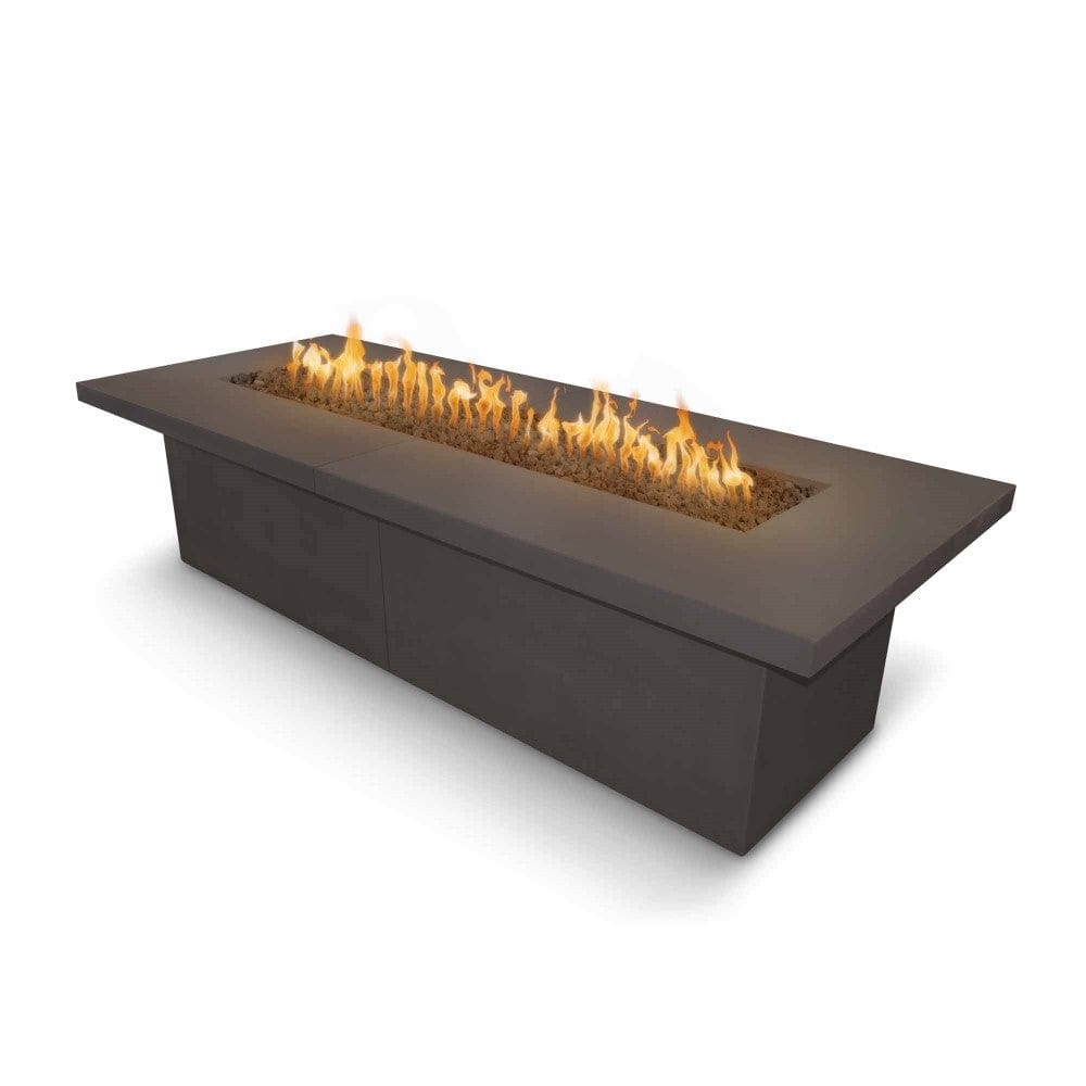 Top Fires Newport Rectangular Concrete Gas Fire Table in Chestnut