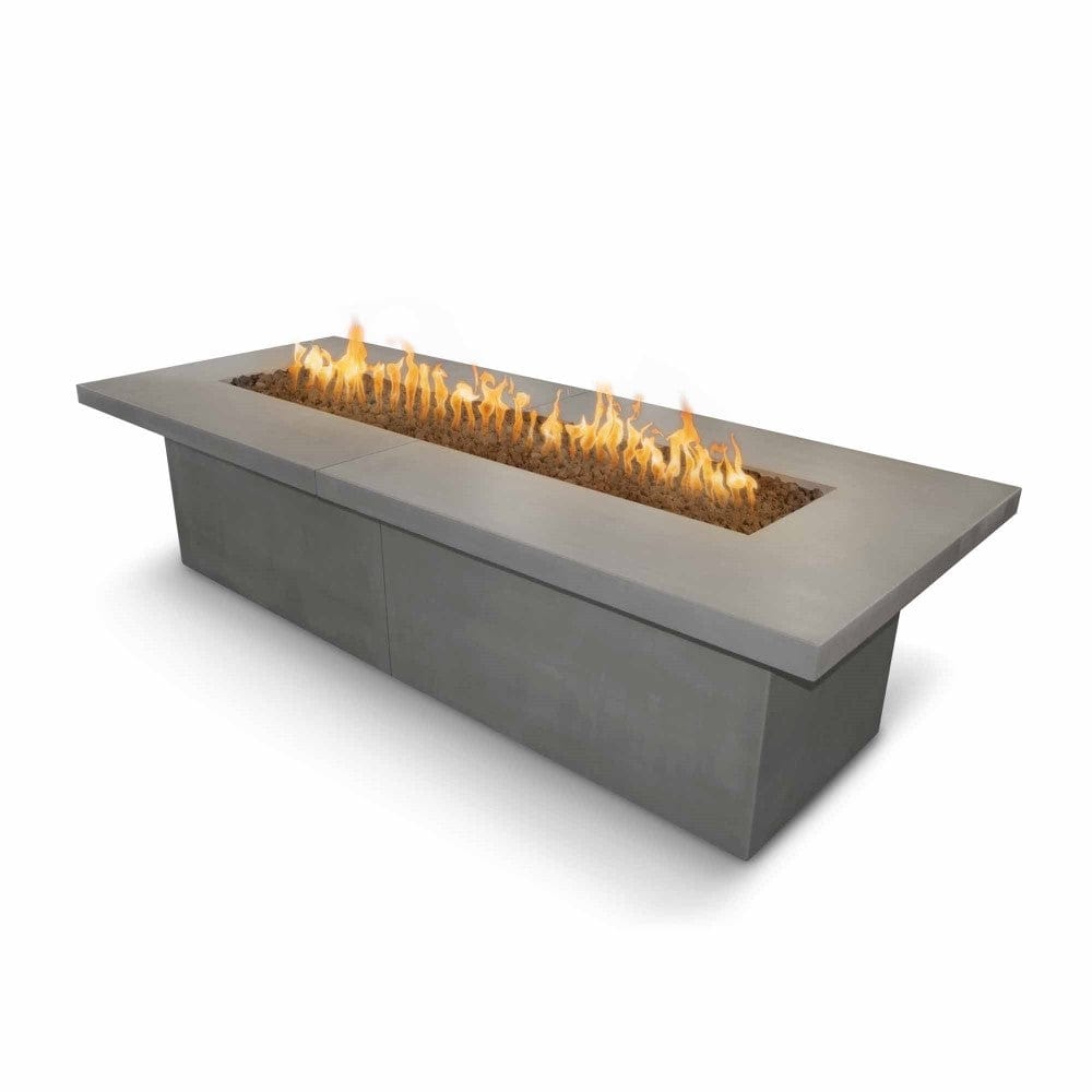 Top Fires Newport Rectangular Concrete Gas Fire Table in Natural Gray