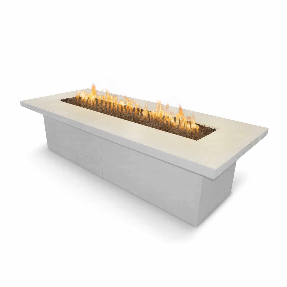 Top Fires Newport Rectangular Concrete Gas Fire Table in Limestone