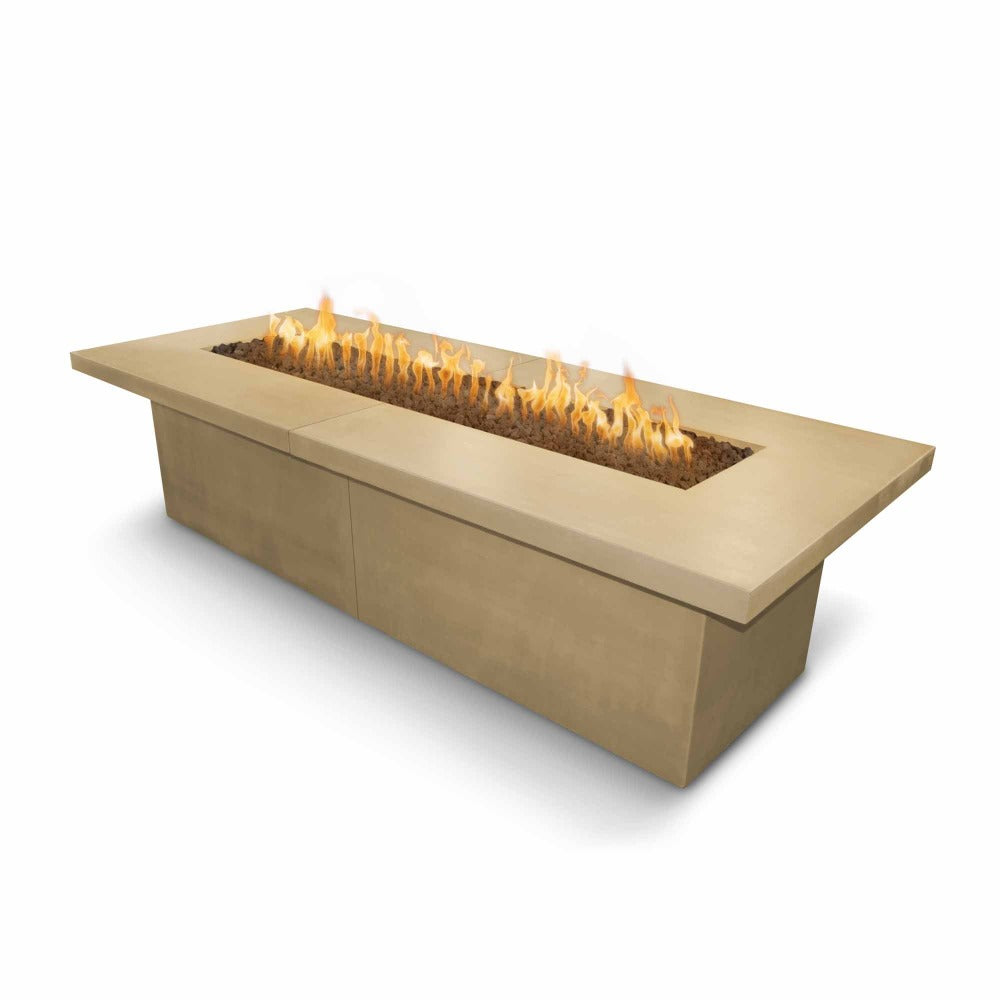 Top Fires Newport Rectangular Concrete Gas Fire Table in Brown