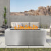Top Fires Pismo 72" Stainless Steel Gas Fire Pit  in Patio with Mountain View
