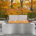 Top Fires Pismo 84" Stainless Steel Gas Fire Pit Outdoors during Autumn