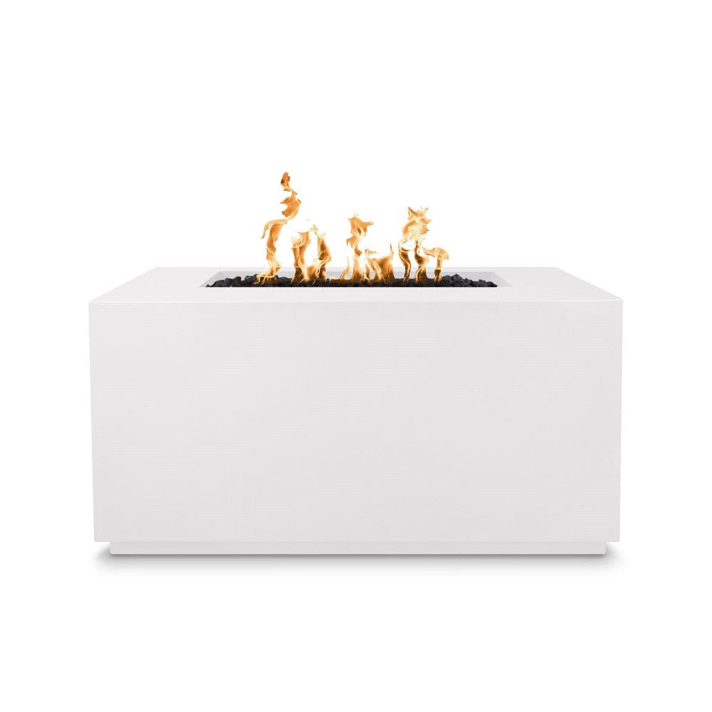 Top Fires 48-inch Rectangular Pismo GFRC Electronic Gas Fire Pit in Limestone