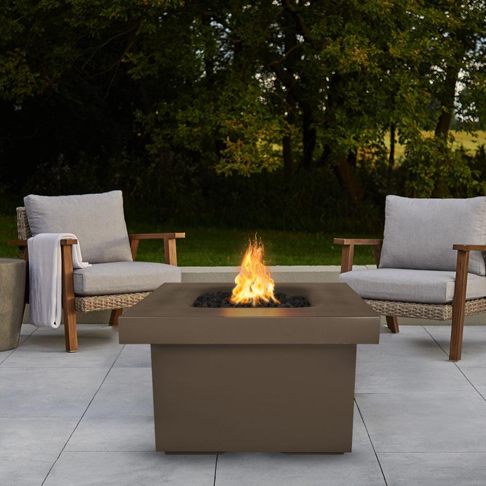 Top Fires Ramona Chocolate Fire Pit Table in Patio