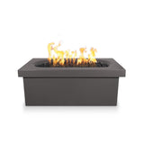 Top Fires Ramona 60" Rectangular GFRC Gas Fire Pit in Chestnut