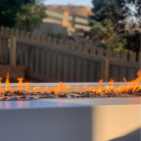 Flames of White Top Fires Pismo Rectangular Powder Coated Match Lit Gas Fire Pit