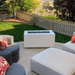 Top Fires Pismo White Rectangular Powder Coated Fire Pit In Backyard