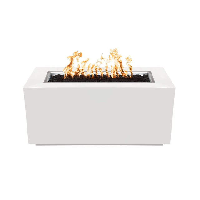 Top Fires Pismo White Rectangular Powder Coated Match Lit Gas Fire Pit