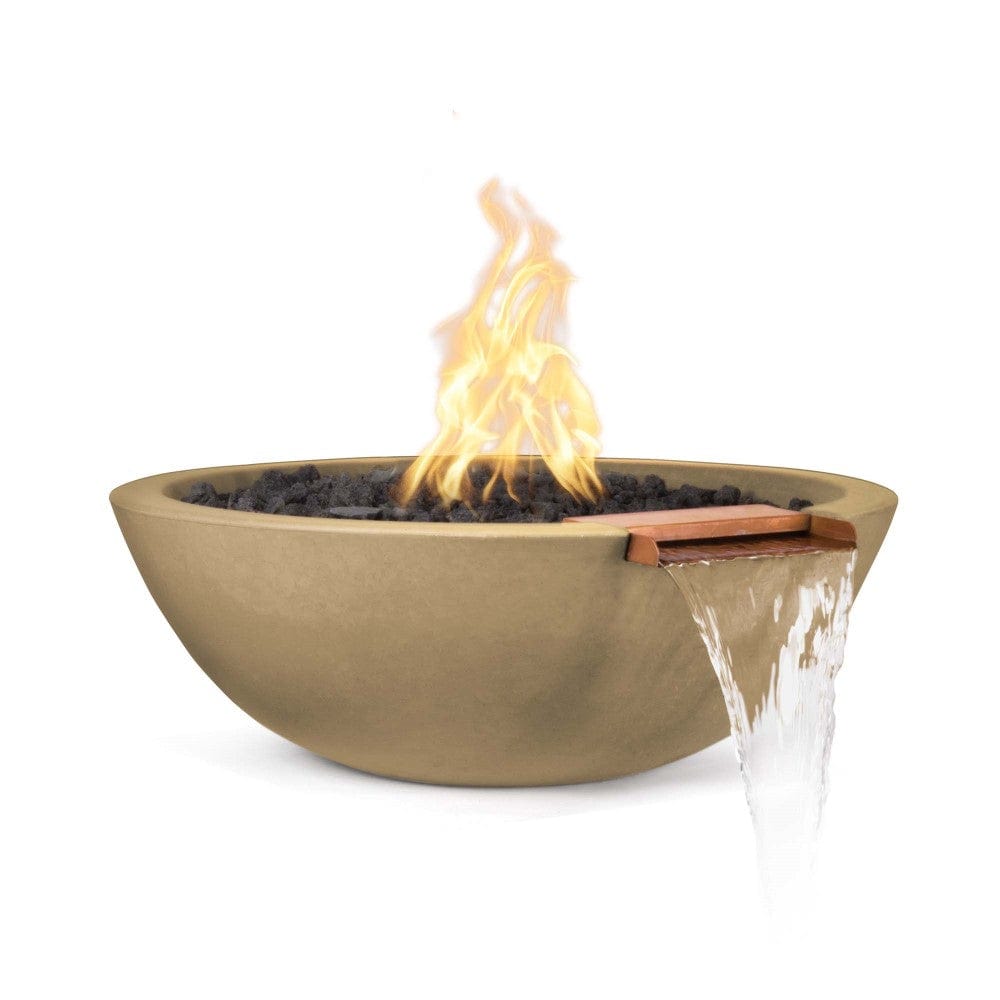 Sedona Round Concrete Gas Fire and Water Bowl Brown