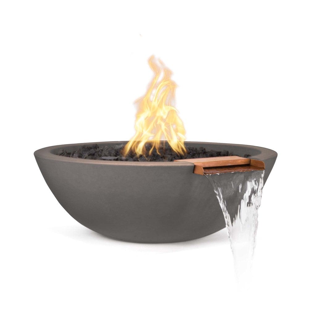 Sedona Round Concrete Gas Fire and Water Bowl Chestnut