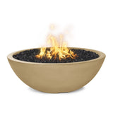 Top Fires 27-inch Round Concrete Match Lit Gas Fire Bowl Brown
