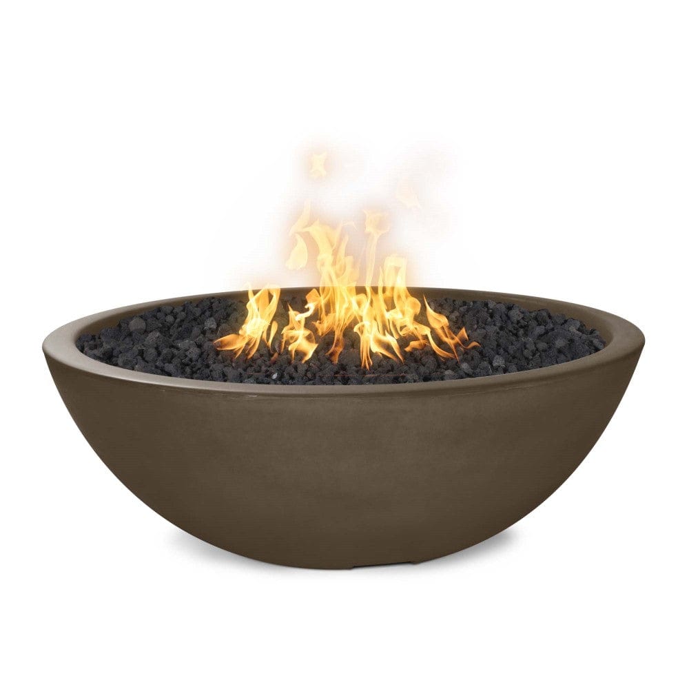 Top Fires 27-inch Round Concrete Match Lit Gas Fire Bowl Chocolate